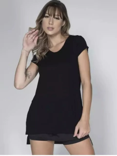 Blusa feminina longa long line camiseta - comprar online