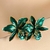BRINCO FLOR ORQUÍDEA VERDE BANHADO A OURO 18K