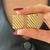 BRINCO RETÂNGULAR COM TEXTURA BANHADO A OURO 18K - loja online
