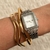 BRACELETE QUADRADO BANHADO A OURO 18K