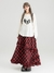 KEIKO Retro Red Plaid Half-Length Skirt 24 Summer Literary Elastic High Waist A-line - Bio cattaleya skin