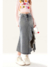 MZVZ retro fishtail split denim skirt women's - comprar online