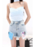 Imagen de MZVZ American hot girl light blue denim shorts women's