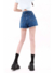 Image of MZVZ dark blue lace stitching denim shorts women's