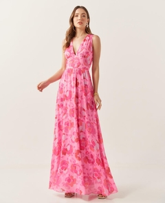 Vestido longo em crepe - comprar online