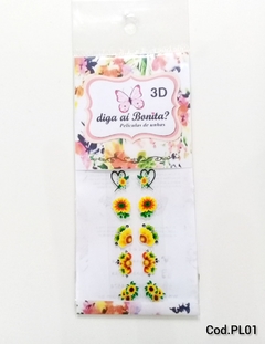 Película de Unha 3D Girasso PL01 - 10un
