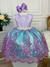 Vestido festa infantil sereia fundo mar lilas e verde 1 a 8 - comprar online
