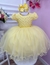 Vestido infantil amarelo Bela e a fera luxo 1 aninho a 3 ano - Luxo Kids Moda Infantil
