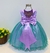 Imagem do Vestido festa infantil sereia fundo mar lilas e verde 1 a 8