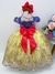Vestido branca de neve rendado princesa festa infantil luxo