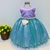 Vestido festa infantil sereia fundo mar lilas e verde 1 a 8 - Luxo Kids Moda Infantil