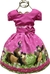Vestido festa infantil Masha e o Urso temático 1 a 3 anos fantasia