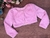 Bolero infantil rosa pelinho pele branco off white bebe