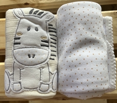 Manta de algodón bordado (pack x2) - comprar online