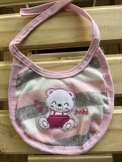 Babero de algodón Mini Rayado Bordado (pack x 6 unidades) - July baby