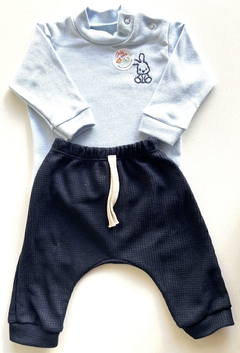 Conjunto de remera interlock y pantalón wafle - July baby