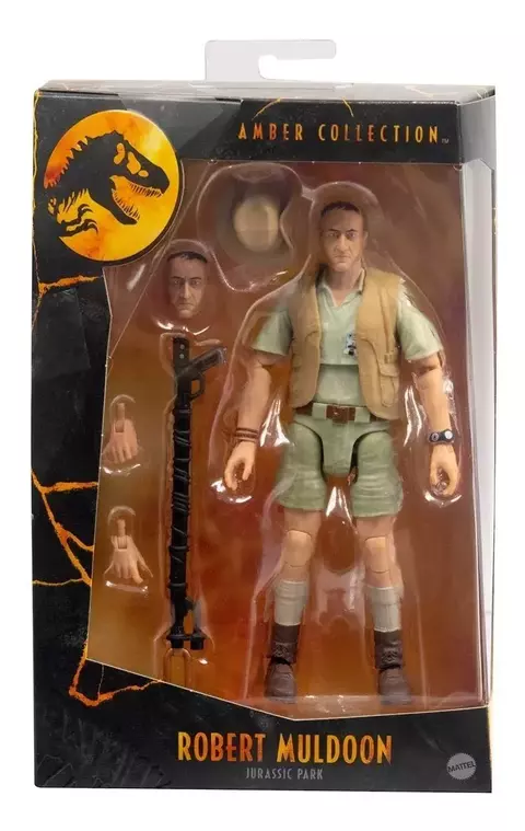 Jurassic World Boneco Robert Muldoon Amber Collection Mattel