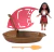 Moana 2 Canoa Surpresa 6 Personagens Para Colecionar Mattel - Poder Brinquedos Colecionáveis | Barbie | Hot Wheels | Hasbro | Sunny | Lego