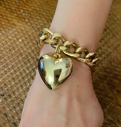 Pulseira Elos Pesados e Coração