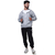 Conjunto Moletom Cinza de Zíper e Calça Preta Borzzi Wear