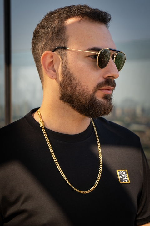 CORRENTE GRUMET CUBAN 6MM BANHADO A OURO 18K