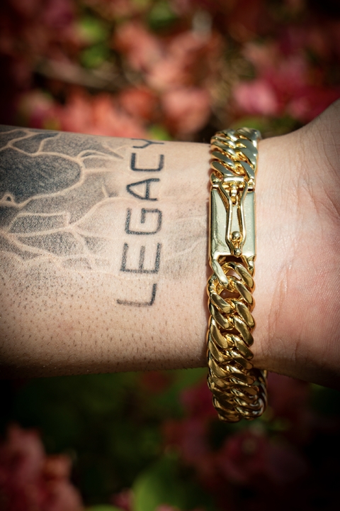 PULSEIRA LACRAIA 13MM UNISSEX BANHADA A OURO 18K - comprar online