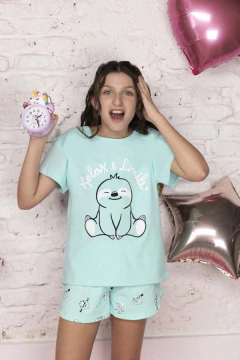 PIJAMA ALGODON CON ESTAMPA PEREZOSO (26902-LEN) en internet