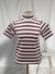 BLUSA LISTRADA GOLA ALTA Marrom