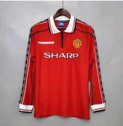 CAMISA MANCHESTER UNITED RETRÔ 1998/99 Manga longa