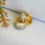 Brinco argolinha com zircônias banhado a ouro 18k