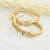 Brinco de argola com zirconia banhado a ouro18k