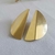 Brinco meia lua liso banhado a ouro 18 k