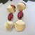 Brinco Orgânico com Pedra Natural Folheado a Ouro 18k