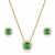 Conjunto verde esmeralda com zircônia