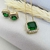 Conjunto verde esmeralda com zircônia
