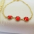 Pulseira cartier com pedras redondas banhado a ouro 18k