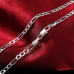 3x1 925 prata cor 4mm corrente para homens mulheres pulseira cola - comprar online