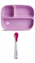 Prato Munchkin Infantil Com Divisórias + Colher Termo Sensível Roxo