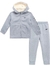 Conjunto Moletom Reebok Calça Casaco Coleção Nova Cinza