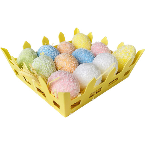 Mini Cesta Ovo Decorativo Veludo