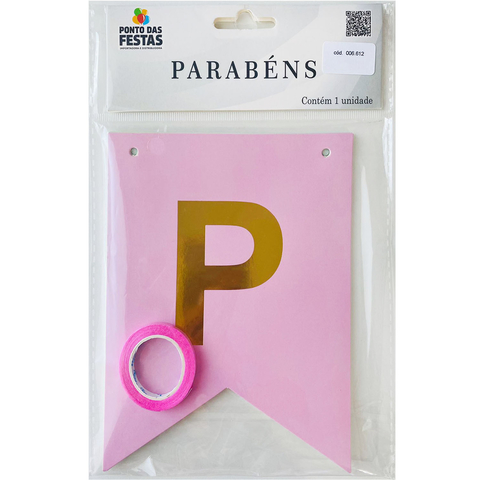 Faixa Candy "PARABÉNS" 12 x 16cm 5m c/ 1 Un