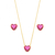 Conjunto Coração Cristal Rubelita