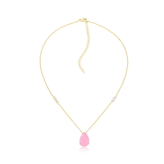 Colar gota rosa