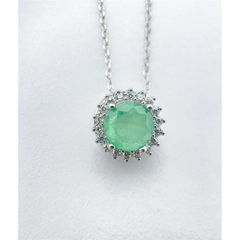 Colar círculo pedra fusion verde