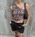 Top animal print un hombro