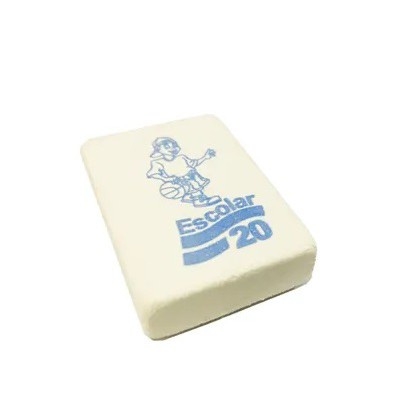 borracha escolar branca macia 20