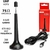 Antena digital interna Tomate MOD 5015 preta com base redonda, cabo de 3 metros e embalagem vermelha