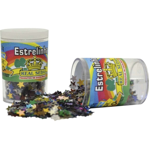 Kit 12 potes de lantejoulas estrelinha Real 2g cores sortidas para artesanato e decoração