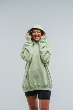 Buzo oversize - NO SOMOS PARA SIEMPRE - VERDE MENTA - comprar online