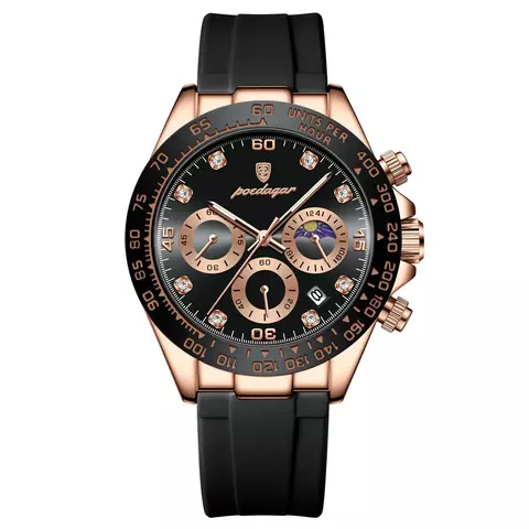 Reloj Poedagar 629 Silicona (Negro Gold)